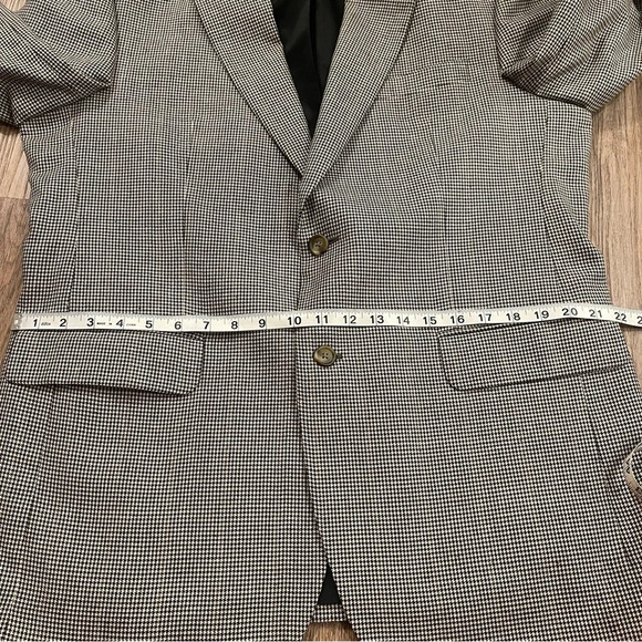 Jos A Bank Men’s 44R Blazer Jacket Houndstooth Silk/Wool Blend Business Career - Picture 9 of 11